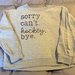 Gray Women's Sweater with Text Print